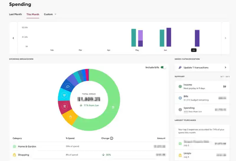 Rocket Money Spending Features